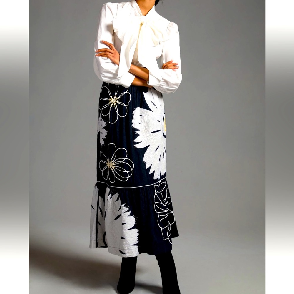NWT Maeve Tiered Floral Skirt